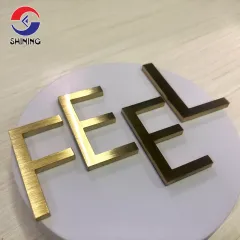 Shining High Quality Custom 5mm Thick 304 Stainless Steel Channels Brush Gold Signs Exterior Sign for Coffee Bar Decoration 1 - 199 pieces Non Illuminated Signs Customized Customized