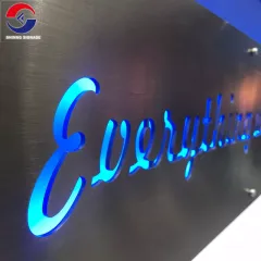 SHINING Outdoor Stainless Steel Plate 3D Store Signage LED Back Lit 5mm Thick Metal Plate Sign 1 - 99 pieces Illuminated Signs Customized Customized