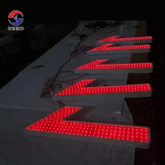 SHINING Red Pixel Moving Arrow Led Sign Stainless Steel Channels High Brightness Electronic Sign Board Outdoor 10 - 299 centimeters Illuminated Signs Customized Customized