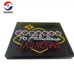 SHINING Welcome to Fabulous Las Vegas Glass Tube Neon Sign Custom Led Light Sign Electronic Signs 1 - 49 sets Neon Signs Customized Customized