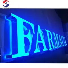SHINING Custom Led Illuminated Sign RGB Double-lit Resin Letters Stainless Steel Channels Letter Sign 1 - 299 centimeters Illuminated Signs Customized Customized
