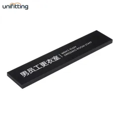 Customized aluminum profile modular office door name signage room number metal sign for hotel AL-WS-L250W50H10-BK 100 - 999 pieces