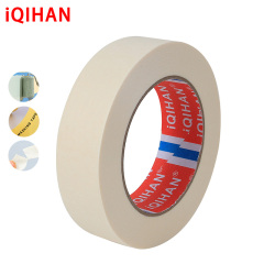 High quality wholesale adhesive crepe paper masking tape Cream 0.6CM*20M*0.145MM