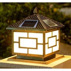太阳能柱头灯中式太阳能庭院灯大门柱头灯庭院别墅景观灯