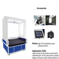 Auto Feeding CCD double head laser cutting machine for textile fabric leather/Visual positioning laser cutting engraving machine 1 - 4 sets  80W-150W CW-1814HFS