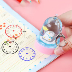Creative cute cartoon new water music floating doll kindergarten teaching recognition timeline clock stamp