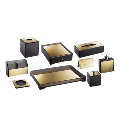 luxury golden style acrylic hotel sets with customized logo size factory price acrylic display