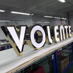 Factory Customization 3d Gold Mirror Stainless Steel Led Frontlit Big Advertising Letters customized Illuminated Signs Customized Customized