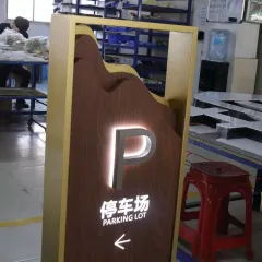 Free Standing Sign Custom Made Illuminated Outdoor Wayfinding Led Parking Sign customized  Stainless steel