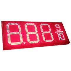 8.889/10 Green/Red Led Gas Station Price Signs For Petrol Station with double sided pole sign