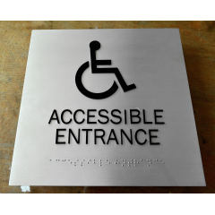 Home decor ADA signage stainless steel toilet tactile braille signs stainless steel