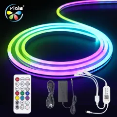 Landscape Lighting Ultra-Thin DC12V RGB Full Color Smart Silicone Led Neon Flex Light 1 - 499 sets 15W/M Changeable Colorful