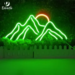 DIVATLA Amazon hot sale 5v green Led Mountains Neon Night Light Sign Sunrise Home Decor Sunset indoor neon sign 4W Green 4W 1.5m